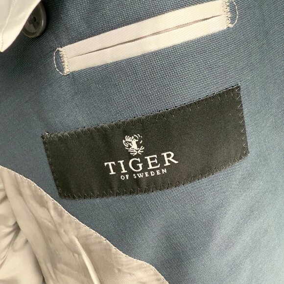 TIGER OF SWEDEN Evert 14 Wool 2B Col 33A Men's Petrol Blue Blazer sz EU 52 - Picture 6 of 10